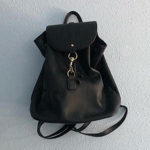 justfab faux leather bucket backpack